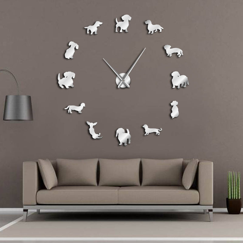 Modern Dachshund Frameless Wall Clock