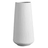Pinstripe Ceramic Vase in White