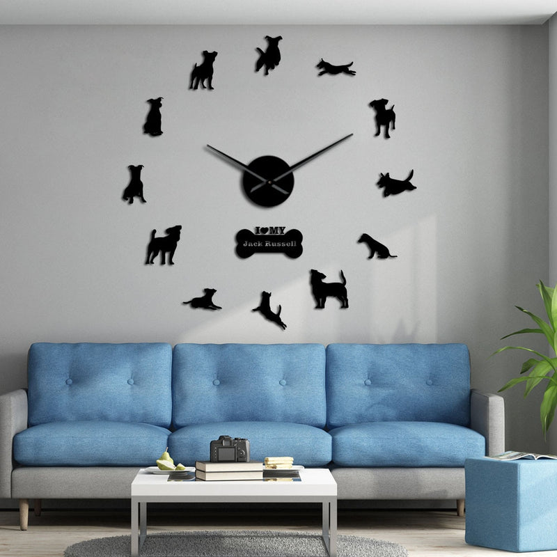 Modern Jack Russell Terrier Wall Clock